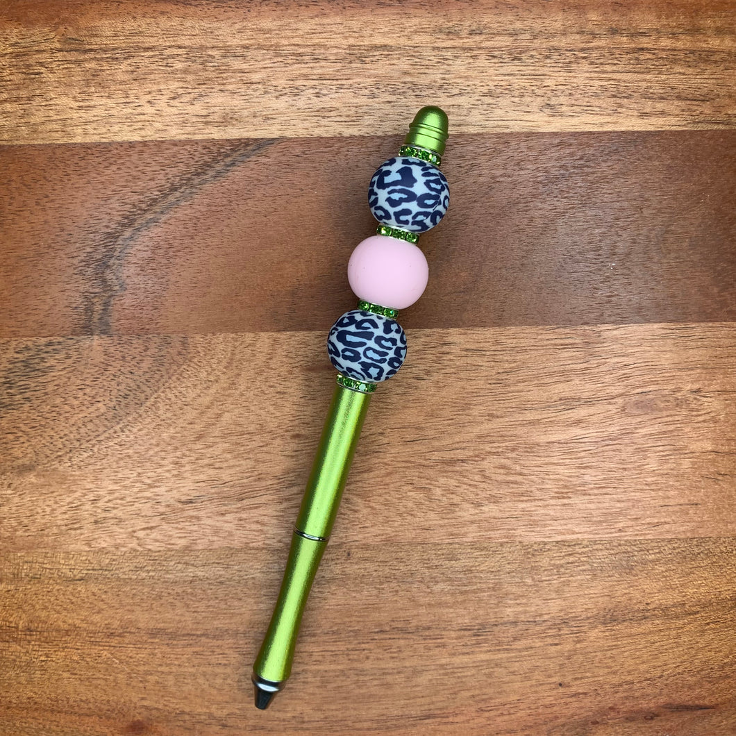 Grey Leopard and Marble Pink Pen